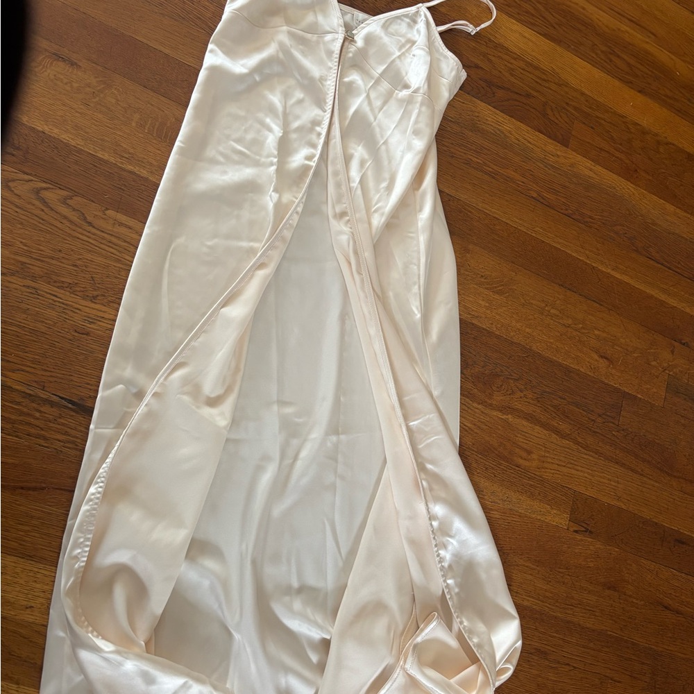 Elegant Cream Satin Gown